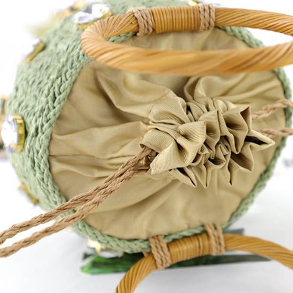 Vand Diamond Grass Woven Bag Håndholdt Rattan Woven Bag BEIGE beige