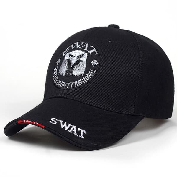 SWAT Broderi Baseball Caps Snapback Hatte SORT black