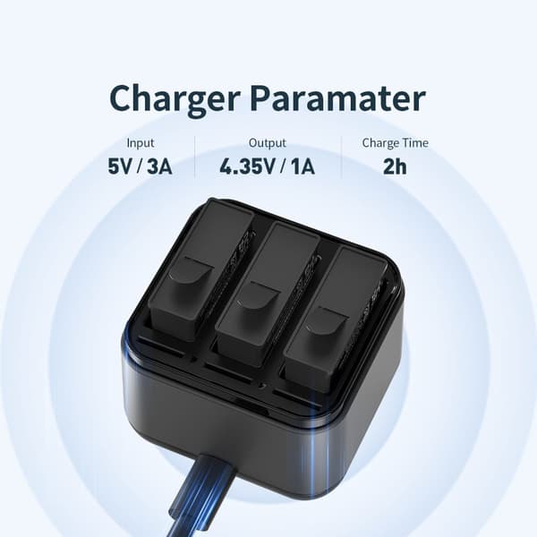 Batterilader Batteriladeboks Ladehub For Action 4/3