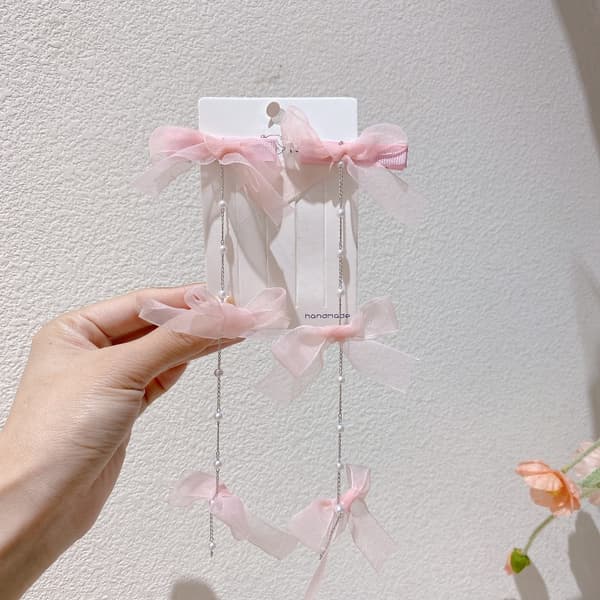 Vaaleanpunaiset hiusklipsirusetit, pari pink