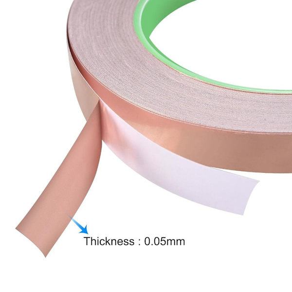 2 stk kobberfolietape ledende kobbertape 10MM20M-0.05MM 10mm20m-0.05MM