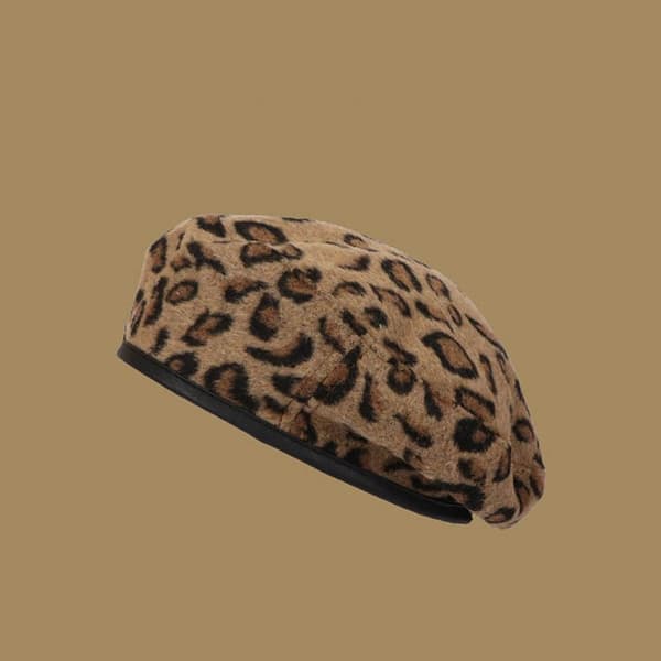 Leopardikuvioinen baretti kahdeksankulmainen CAMEL-hattu camel