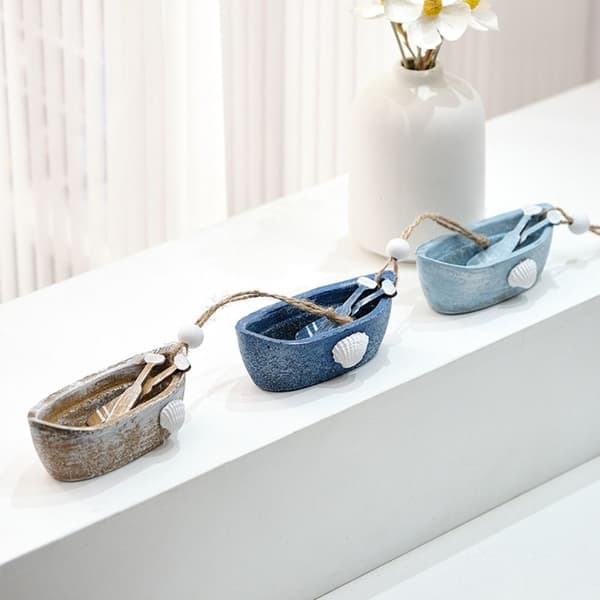 Små skeppsmodellprydnader Nautiska båtmodeller MÖRKBLÅ dark blue