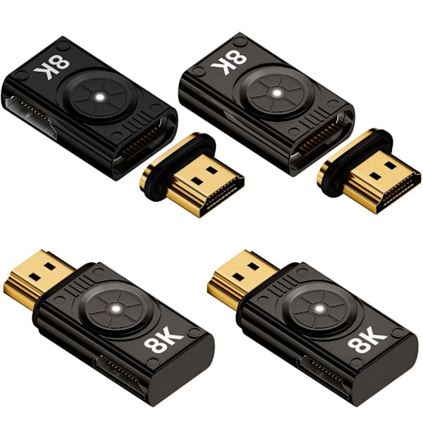 HDTV 2.1 Converter Magnetisk stik HØJRE BØJ SORT HØJRE Right Bend Black
