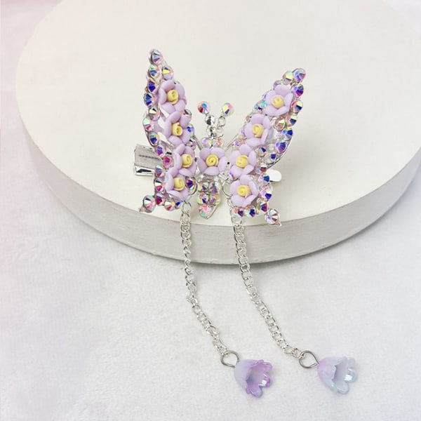 Rhinestone Butterfly Hårnål Butterfly Bangs Sidoklämma FÄRG 2 Color 2