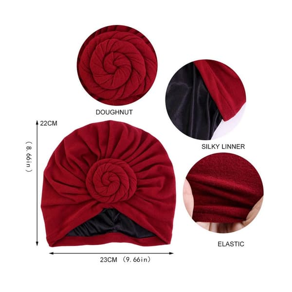 Dame Turban Hår Cover SORT Black