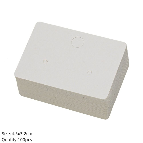 100 st Displaykort Blank Display Stand RECTANGLE WHITE Rectangle White