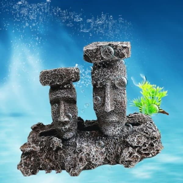 Akvarium Dekor Dobbel Stein Statue Kunstig Stein