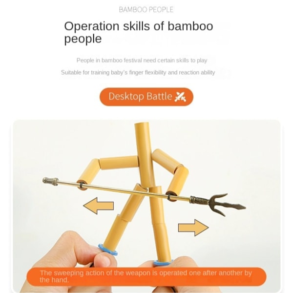 Træ Fægtning Puppet Bambus Mand Kamp Træ Bots