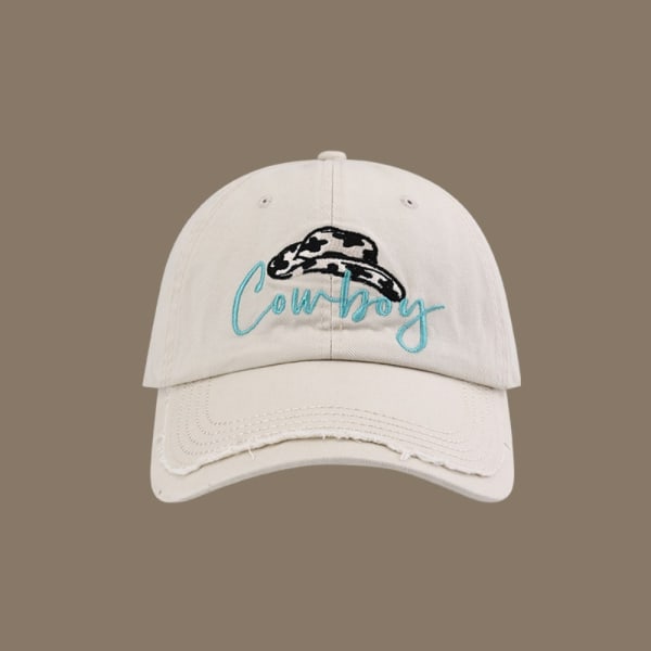 Mote Baseball Cap Letter Brodert Baseball Cap HVIT White