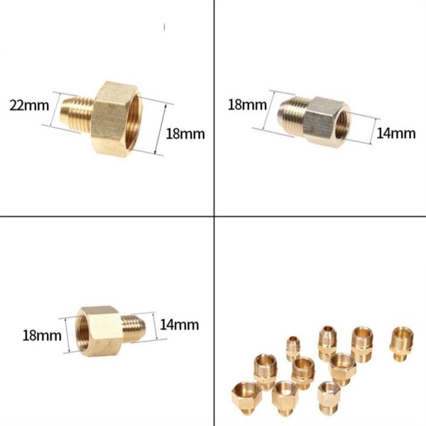 1 stk. slangekobling hann-hun-adapter F22 TIL F14 F22 TIL F14 F22 to F14