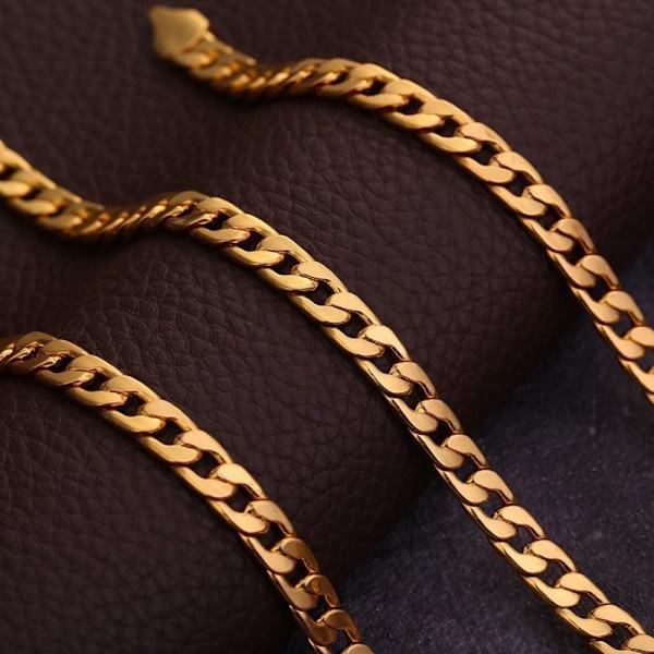 Guldpläterat halsband 18K guldhalsband 20IN 20in