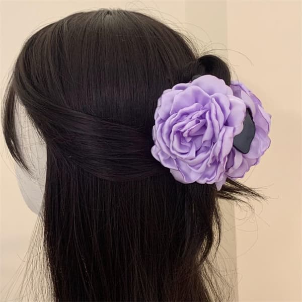 Blomsterhårklämmor Hästsvans Hårklämmor SVART black