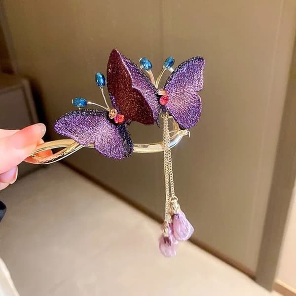 Sininen perhosreunus hiusklipsi blue