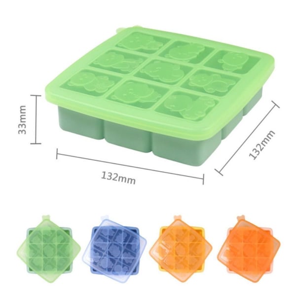 Silikoninen säilytyslaatikko Jelly Ice Grid VIHREÄ Green