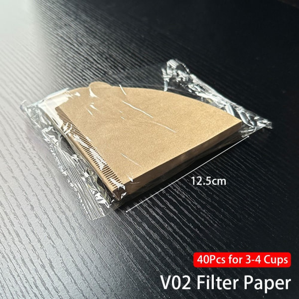 40stk Kaffefilterpapir Håndbrygget kaffe V02 V02 V02