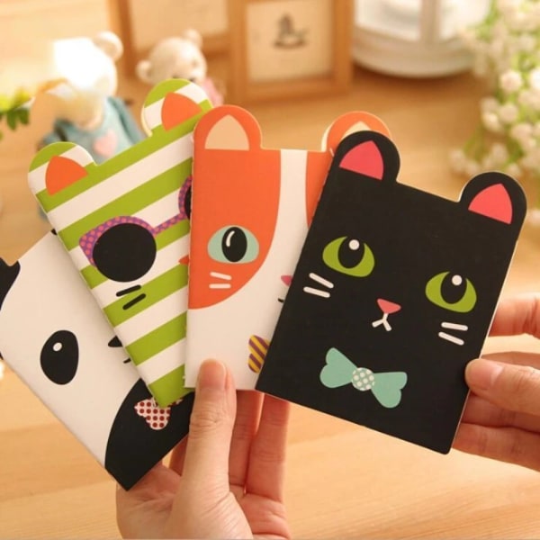 Mini Cute Kawaii Journal Dagbog Notesbog foret papir notesblok Color Random