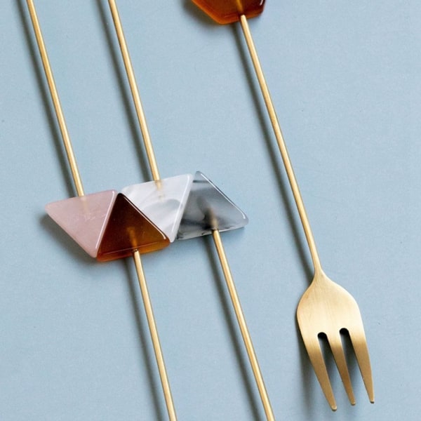 Fruktgaffel Kakegaffel RAV HEXAGONAL SEXAGONAL Amber Hexagonal-Hexagonal