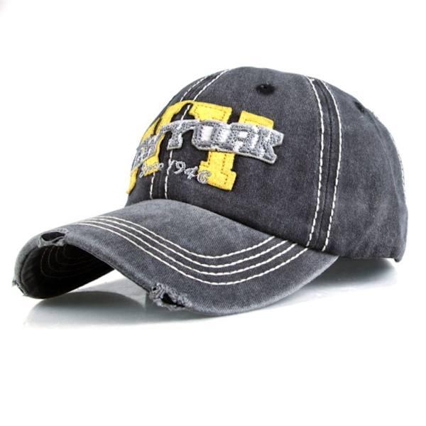 Kirjekirjonta Lippalakit Distressed Hole Haalistuneet hatut MUSTA black