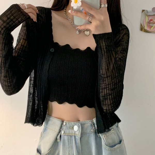Strikket Sling Vest SORT Black