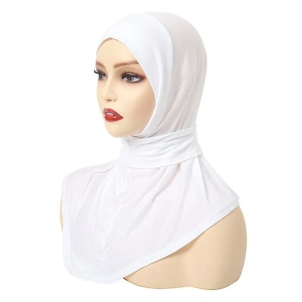 Muslimsk Turban Head Wraps skjerf HVIT White