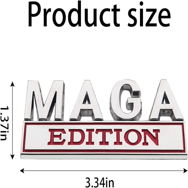 2 ST MAGA Edition Bilemblem 3D Letter Fender Badge metalllogotyp