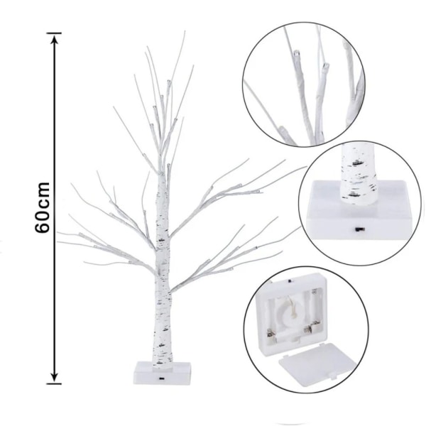 Led Birch Light Tree Twinkling Tree Bonsai SORT Black