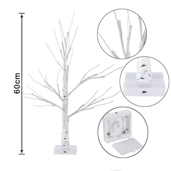 LED Björkljusgran Glittrande Bonsai VIT White
