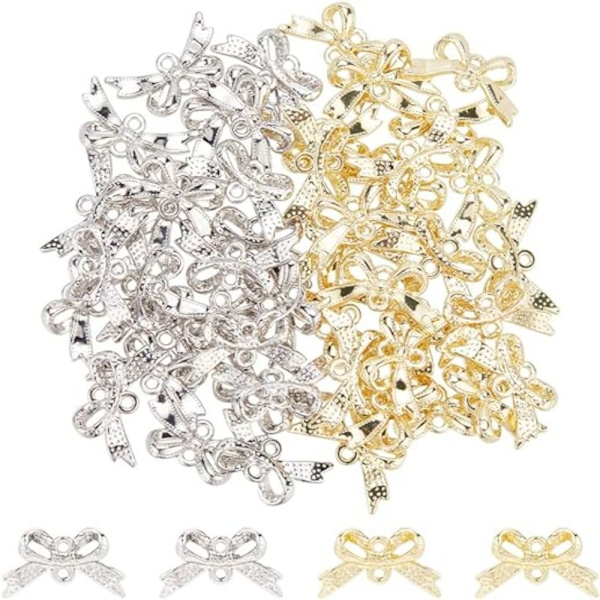 Sløjfe vedhæng Bowknot Link Charm Butterfly Bowknot Charm