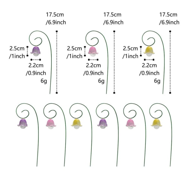 9 Stk Blomster Jordindsats Blomster Jordpæle Plantepæle