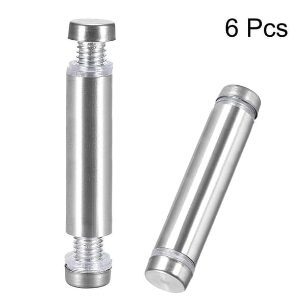 6 stk. dobbelthovede afstandsskruer akrylglas søm rustfrit stål 6PCS