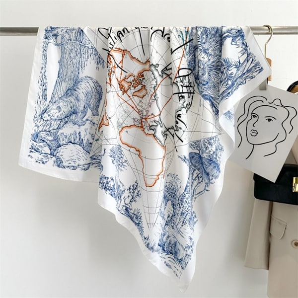 90x90 cm Silkeskjerf Strandsjal 1 1 1