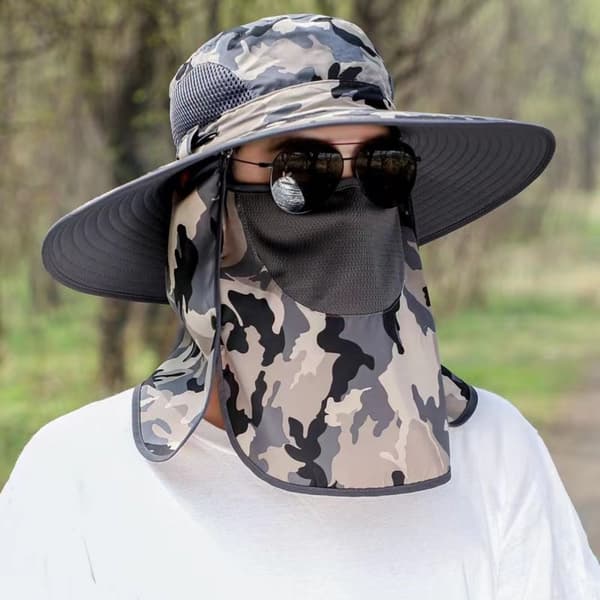 1 stk. fiskehat solhatte STIL 2 MØRK GRÅ STIL 2 MØRK GRÅ style 2 dark grey