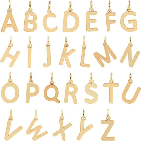 Guldfyldte A-Z Alfabet Bogstaver Startbogstaver Charms