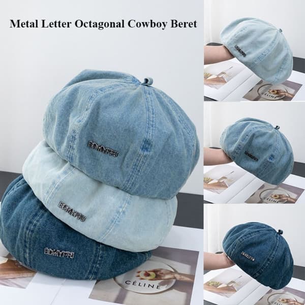 Åttekantet brev-beret cowboy-beret 2 2 2