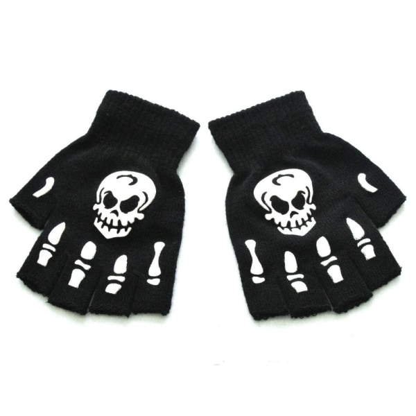 Skeleton Half Finger Gloves Anti-slip handskar C C C