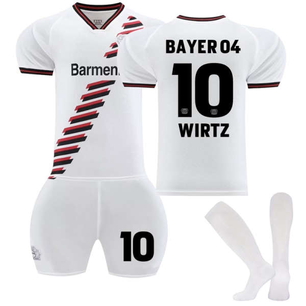 24-25 Bayer 04 Leverkusen udebane fodboldtrøjesæt for voksne, nr. 10 Wirtz Adult M