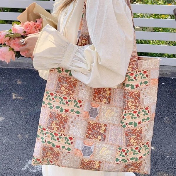 Lærredsskuldertaske Blomsterstoftaske STYLE 11 STYLE 11 Style 11