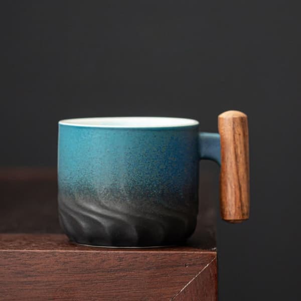 Keramisk Retro Kaffekopp Filter Te Mugg BLÅ blue
