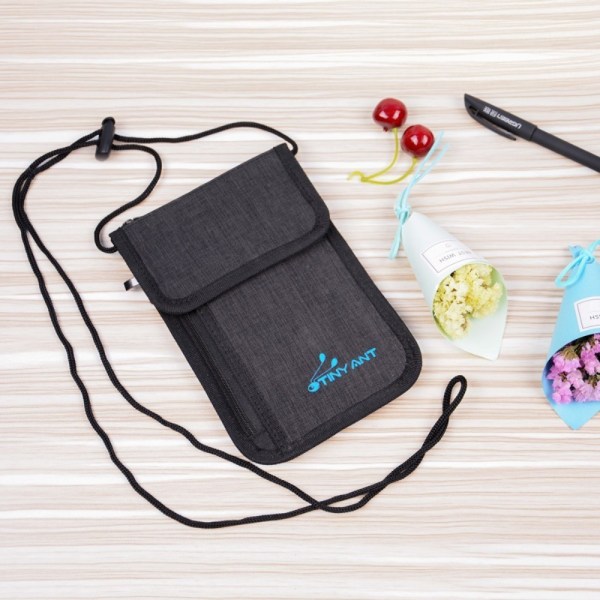 RFID-oppbevaringsveske Reisedokument Passbag SORT Black