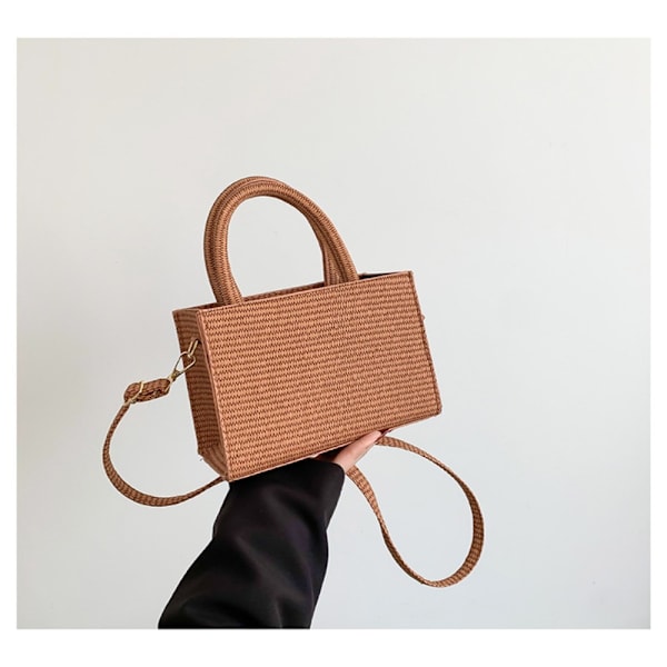 Skuldertaske Vævet Mønstertaske BRUN Brown