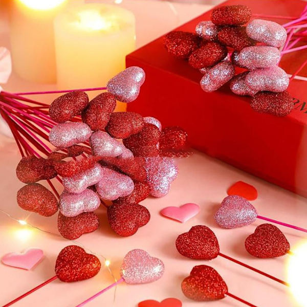 5 STK Heart Picks Pinnekake Toppers HVIT 4X22CM WHITE 4X22CM