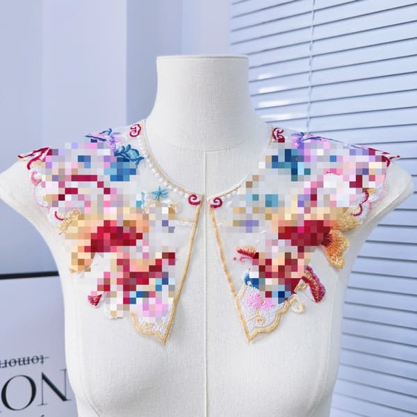 Brodert perlekrage, sky skulder 2 2 2