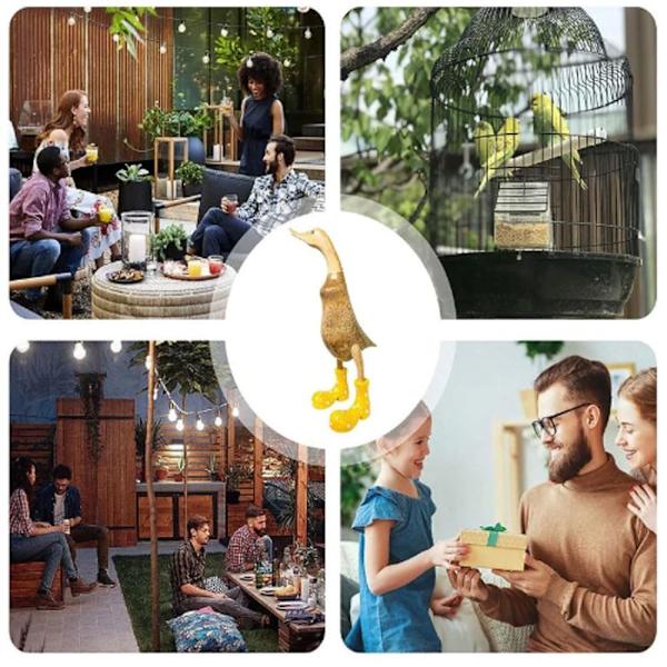 Prydnad med fläckiga gummistövlar Duck Resin Duck Prydnad GUL M Yellow M