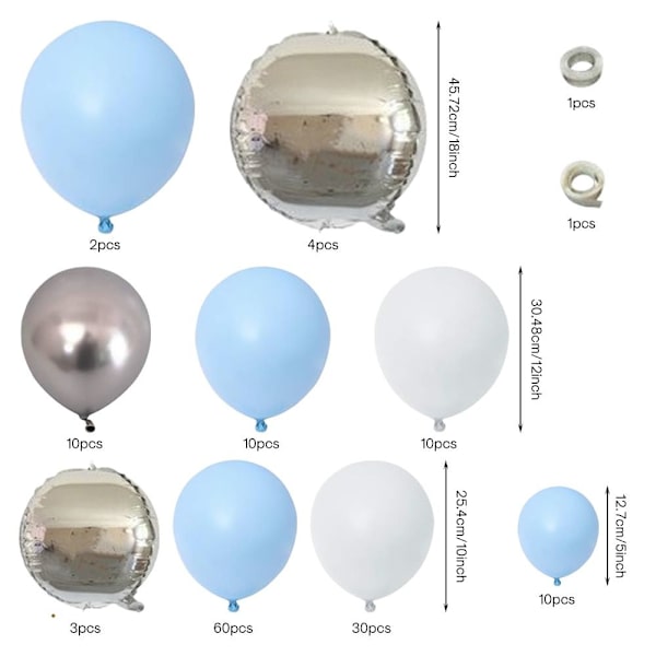 Ballong Arch Kit Macaron Blue Silver