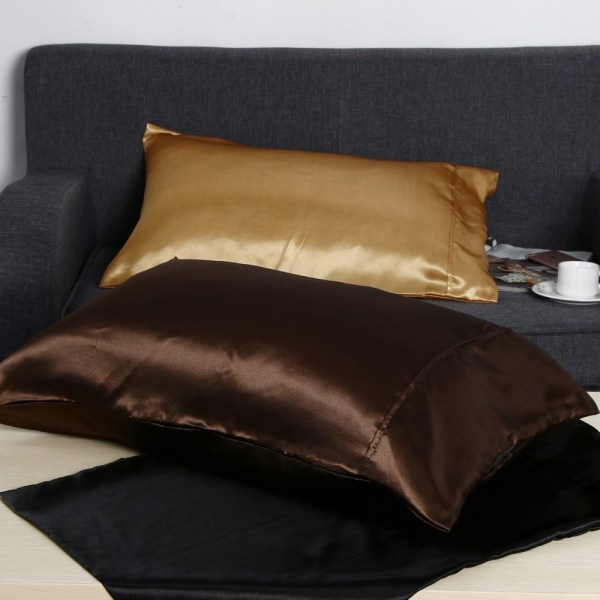 1/2 stk Silkeputetrekk Putetrekk Satin KAFFE 1 stk