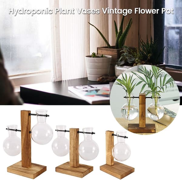 Transparent Pære Vase Hydroponisk Plantebeholder B (EKSKLUDERER B(Excluding plants)