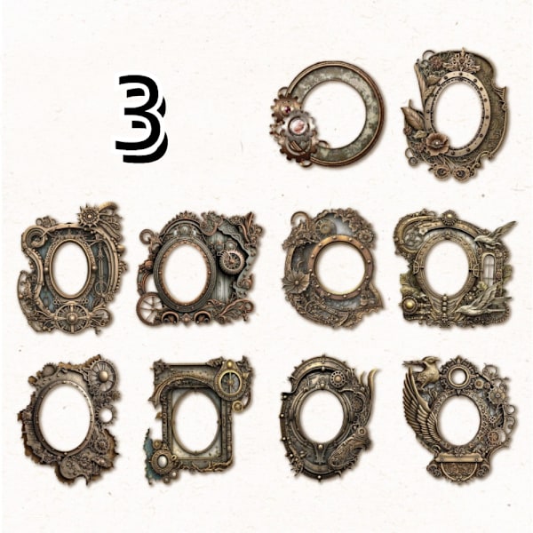 10st/ set Dekorpapper Scrapbooking 3 3 3