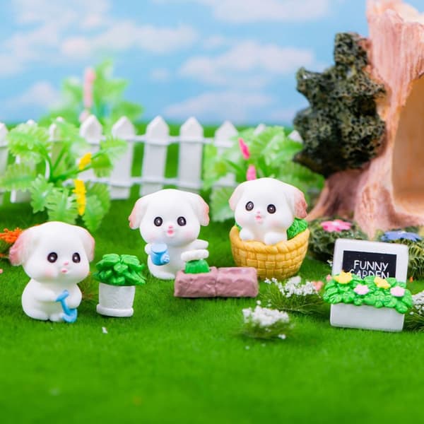 Miniatyrhundfigur Söt Valpstaty 7 7 7