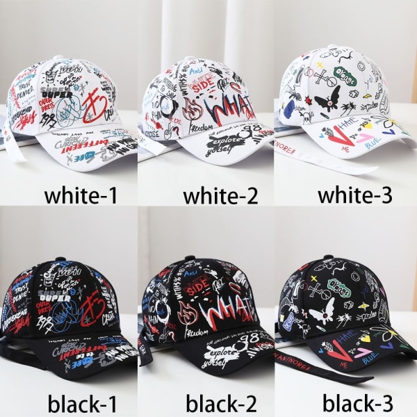 Graffiti Baseball Caps Visir Cap SORT 2 2 black 2-2